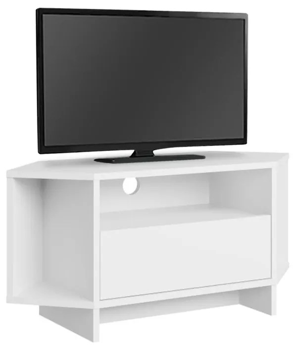 Έπιπλο τηλεόρασης γωνιακό Viva Megapap χρώμα λευκό 95,7x35,4x45εκ.