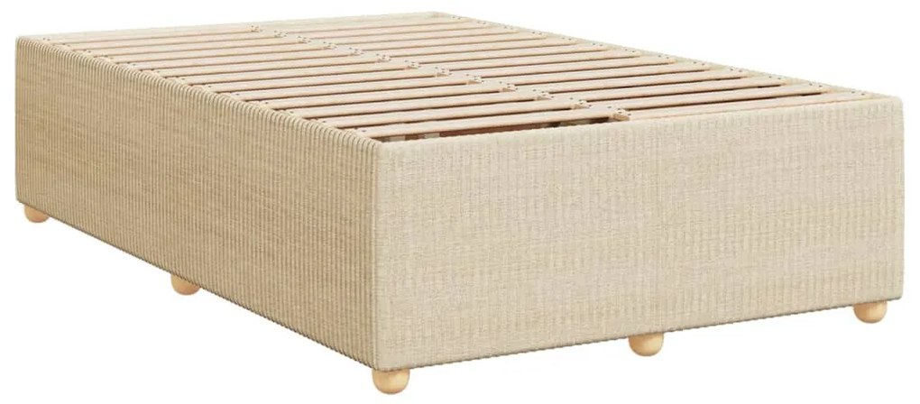 Κρεβάτι Boxspring με Στρώμα Κρεμ 120x190 εκ. Υφασμάτινο - Κρεμ