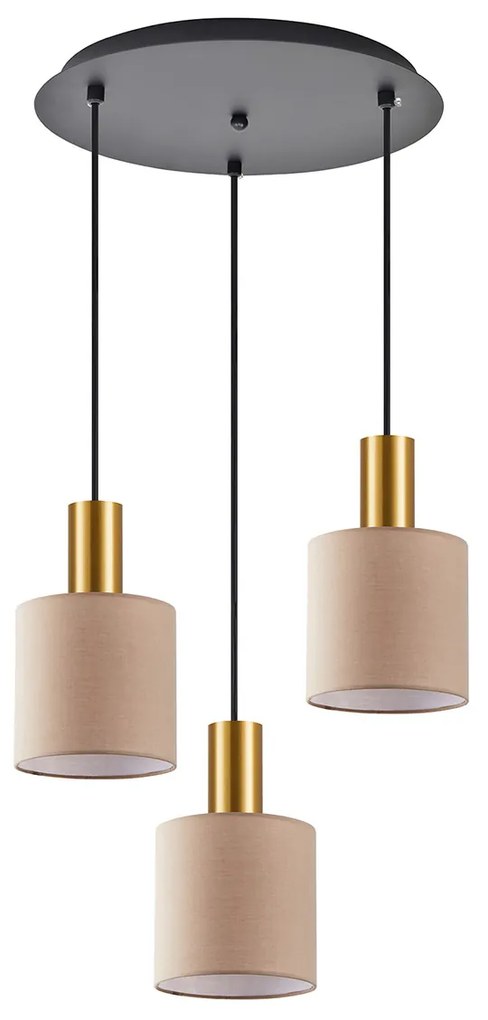 Φωτιστικό Οροφής Τρίφωτο Homelighting 77-8614 Gold/Brown