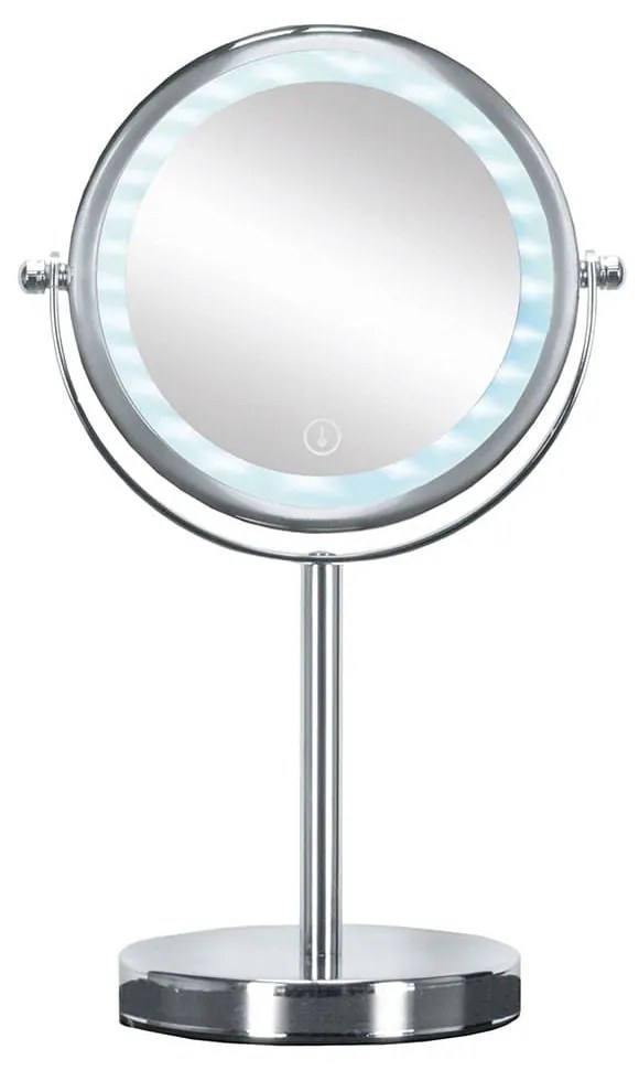 Καθρέπτης Επιτραπέζιος Με Φως Bright 5887 15x12x29,5cm Silver Kleine Wolke Metal, Glass
