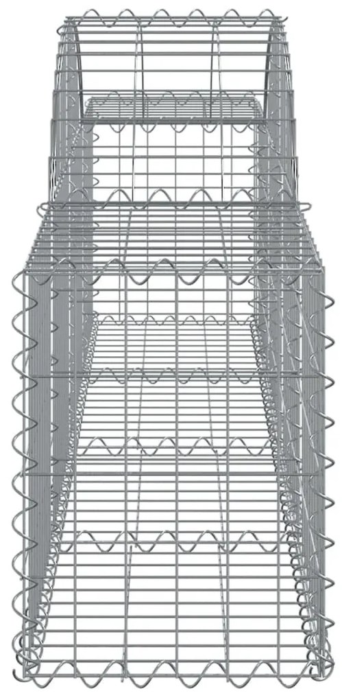 Συρματοκιβώτια Τοξωτά 8 τεμ. 200x30x40/60 εκ. Γαλβαν. Ατσάλι - Ασήμι