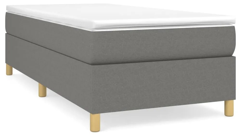 ΚΡΕΒΑΤΙ BOXSPRING ΜΕ ΣΤΡΩΜΑ ΣΚΟΥΡΟ ΓΚΡΙ 90X190 ΕΚ. ΥΦΑΣΜΑΤΙΝΟ 3144483