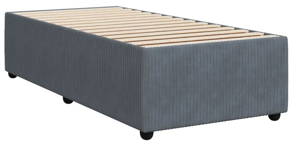 ΚΡΕΒΑΤΙ BOXSPRING ΜΕ ΣΤΡΩΜΑ ΣΚΟΥΡΟ ΓΚΡΙ 90X190 ΕΚ. ΒΕΛΟΥΔΙΝΟ 3285609