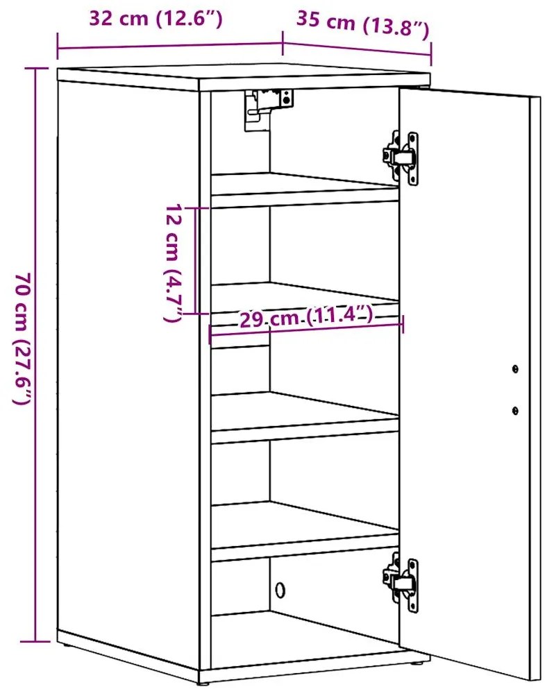 Παπουτσοθήκη Τεχνίτης Δρυς 32x35x70 εκ. από Επεξεργασμένο Ξύλο - Καφέ