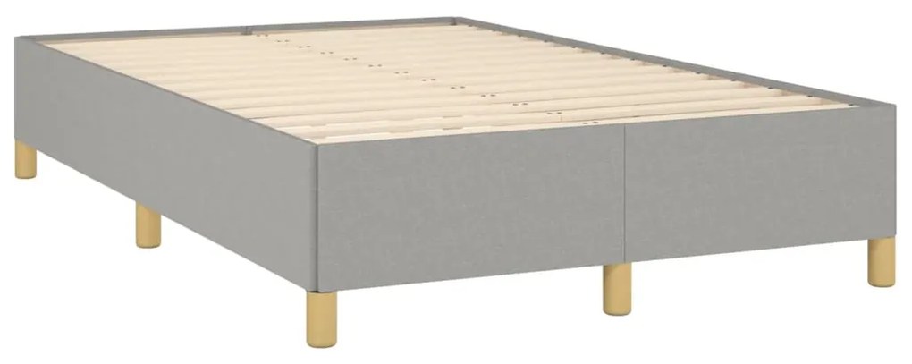 vidaXL Κρεβάτι Boxspring με Στρώμα Ανοιχτό Γκρι 120x190 εκ. Υφασμάτινο