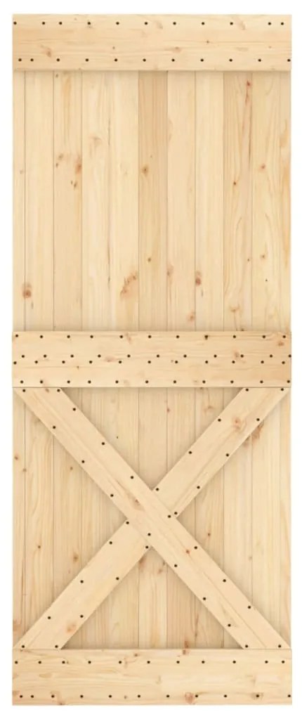 vidaXL Συρόμενη Μεσόπορτα με Μηχανισμό 85 x 210 εκ. Μασίφ Ξύλο Πεύκου