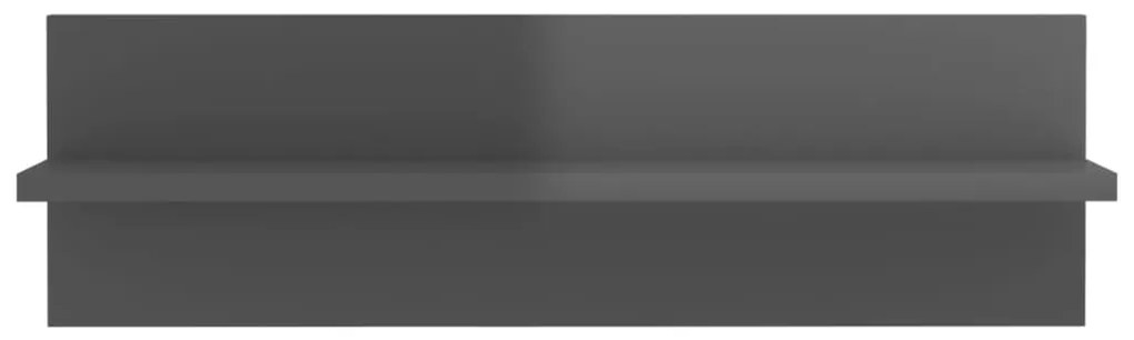 vidaXL Ραφιέρες Τοίχου 4 τεμ. Γυαλ. Γκρι 60x11,5x18 εκ. Μοριοσανίδα