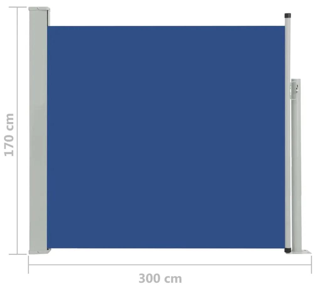 Σκίαστρο Πλαϊνό Συρόμενο Βεράντας Μπλε 170 x 300 εκ. - Μπλε
