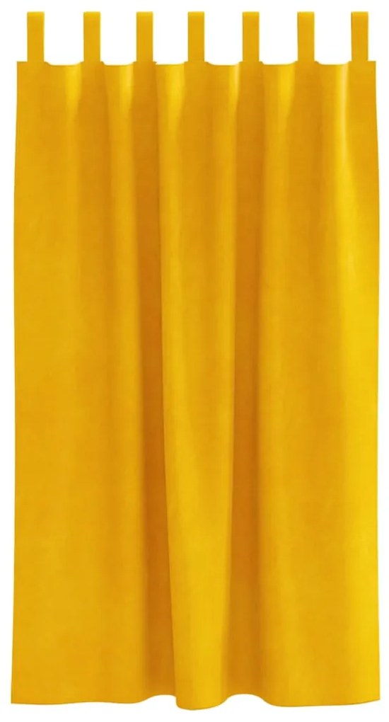vidaXL Κουρτίνες 2 pcs Χαμομηλί κίτρινο 140 x 175 cm Βελούδο