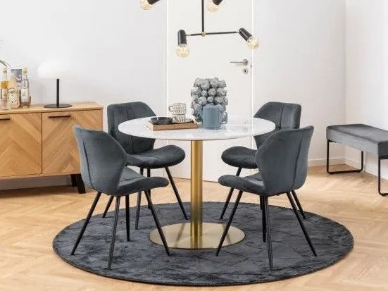 Τραπέζι Oakland 545, Χρυσό, Λευκό μάρμαρο, 75cm, 70 kg, Μάρμαρο, Μέταλλο | Epipla1.gr