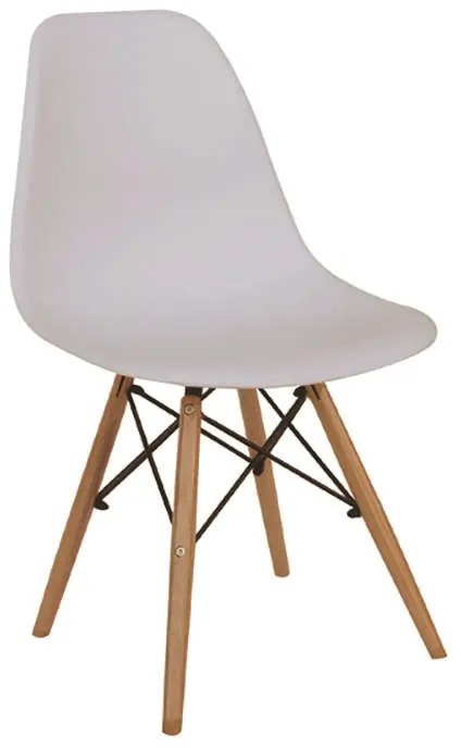 καρέκλα τραπεζαρίας ξύλινη 4τμχ Loft λευκό Pp 46x55x81εκ.