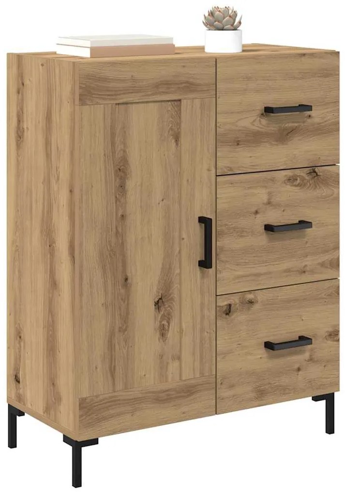 vidaXL Πλαϊνό γραφείο με συρτάρι artisan δρυς 69.5 x 34 x 90 εκ.