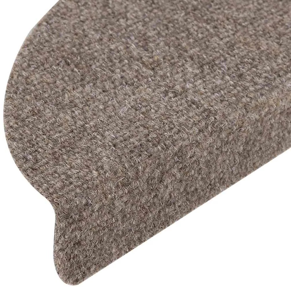 vidaXL Πατάκια Σκαλιών Αυτοκόλλητα 15 τεμ. Μπεζ Ημίκυκλα 56x17x3 εκ.