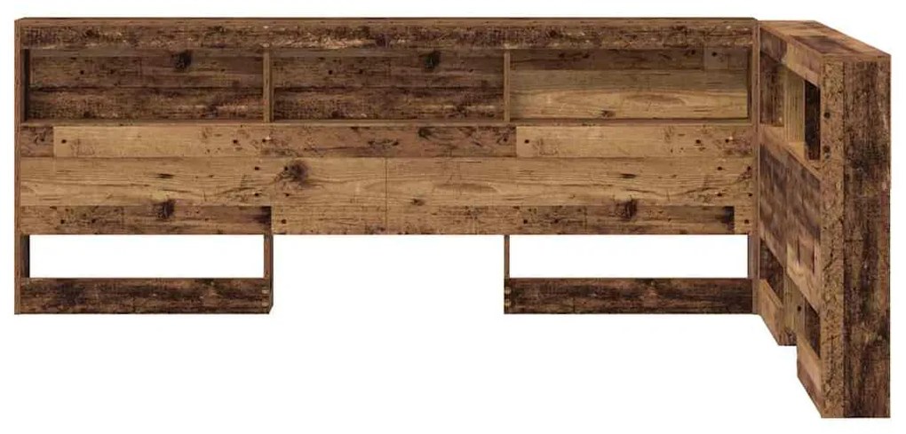 vidaXL Κεφαλάρι Αποθήκης με ράφι Παλαιό ξύλο 120 cm Επεξεργασμένο ξύλο