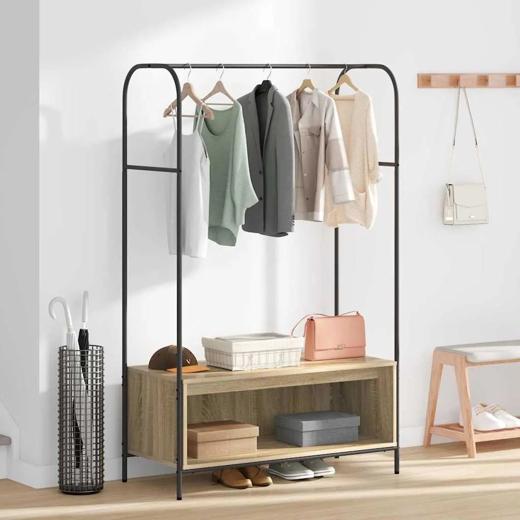 vidaXL Ράφι Ρούχων Καφέ 100 x 44 x 160 εκ Επεξεργασμένο ξύλο