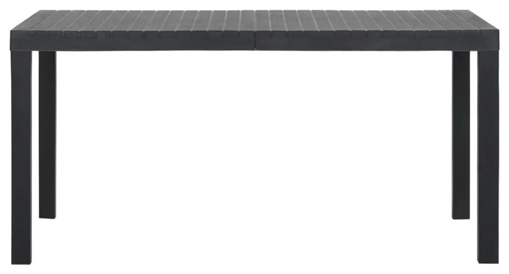 vidaXL Τραπέζι Κήπου Ανθρακί 150 x 90 x 72 εκ. από Πολυπροπυλένιο
