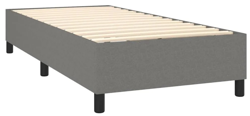 ΚΡΕΒΑΤΙ BOXSPRING ΜΕ ΣΤΡΩΜΑ &amp; LED ΣΚ.ΓΚΡΙ 100X200 ΕΚ ΥΦΑΣΜΑΤΙΝΟ 3135174