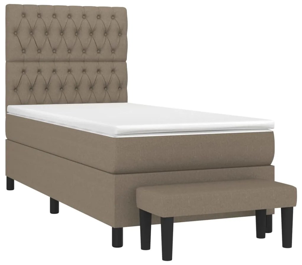 ΚΡΕΒΑΤΙ BOXSPRING ΜΕ ΣΤΡΩΜΑ TAUPE 100 X 200 ΕΚ. ΥΦΑΣΜΑΤΙΝΟ 3136817