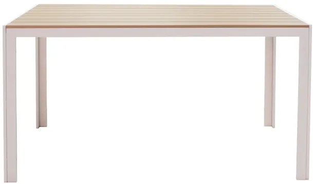 Τραπεζαρία Nares-Norture A σετ 5τεμ pakoworld λευκό αλουμίνιο και plywood σε φυσική απόχρωση 140x80x72.5εκ