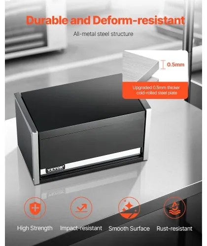 VEVOR Tool Box 8.6-inch Portable Metal Tool Box with 3 Drawers Tool Organizer