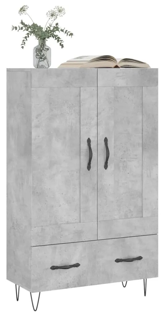vidaXL Ντουλάπα Γκρι Σκυροδέματος 69,5 x 31 x 115 εκ. Επεξεργ. Ξύλο