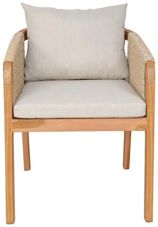 Καρέκλα - Πολυθρόνα Clarin σκελετός teak ξύλο και pu σε φυσική απόχρωση 55x65x73 εκ. 55x65x73 εκ.