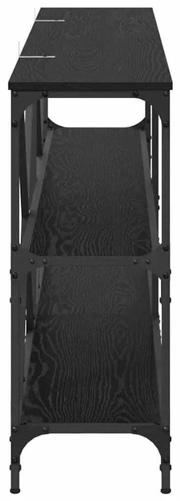 vidaXL Τραπέζι κονσόλας Μαύρη Οξυά 180 x 30 x 75 εκ Επεξεργασμένο ξύλο