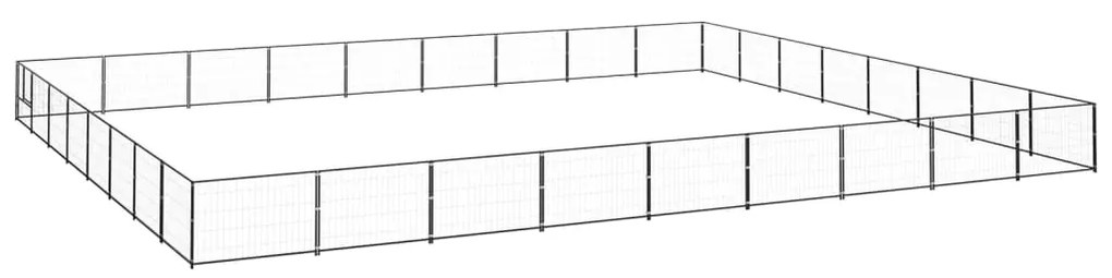 vidaXL Σπιτάκι Σκύλου Μαύρο 72 μ² Ατσάλινο