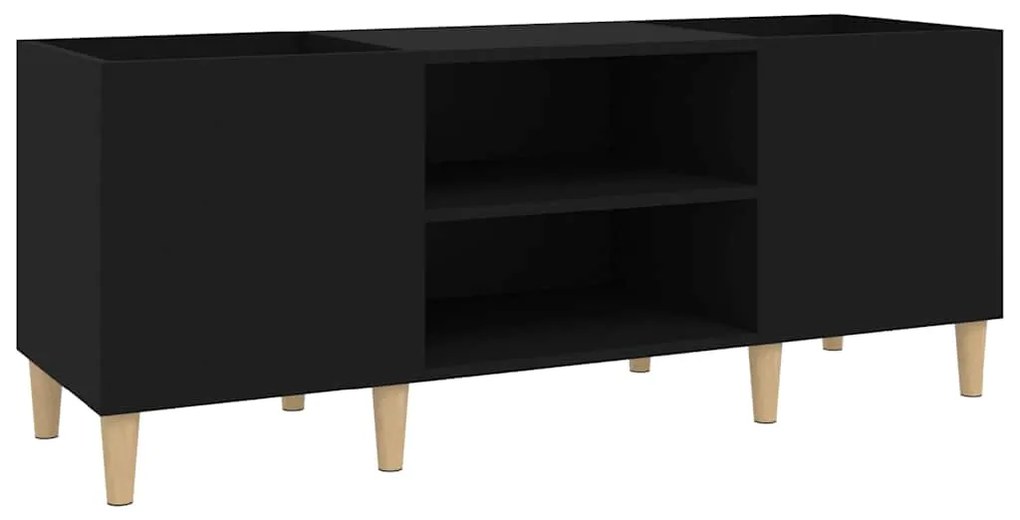 vidaXL Έπιπλο Δίσκων Μαύρο 121 x 38 x 48 εκ. από Επεξεργασμένο Ξύλο