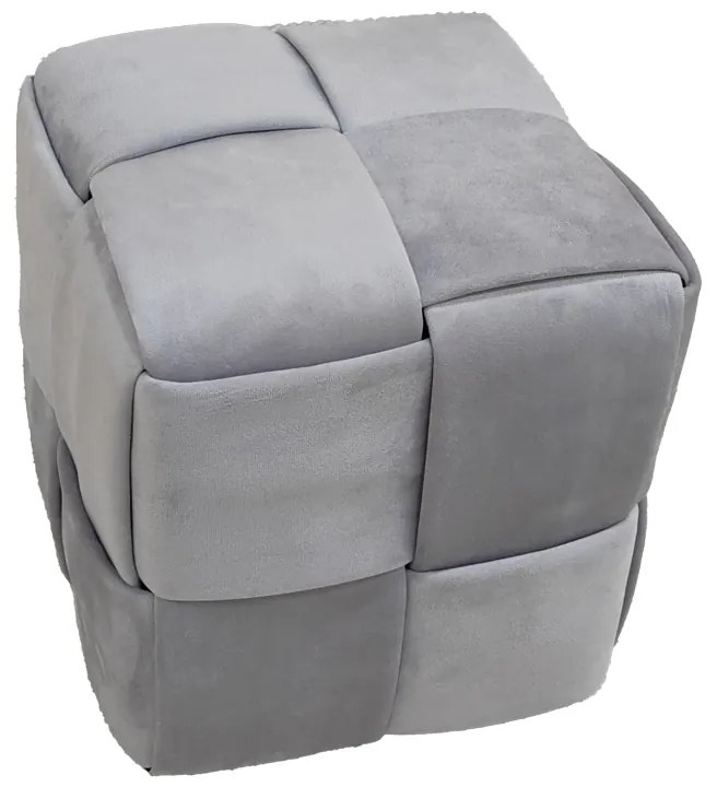 Σκαμπό Jisko γκρι βελούδο 38x38x40εκ Υλικό: VELVET - MDF - FOAM 257-000029