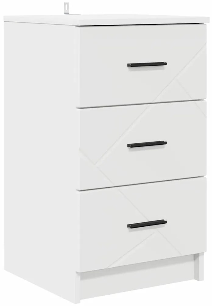 vidaXL Κομοδίνο με συρτάρι Λευκό 38 x 38 x 66 εκ Επεξεργασμένο ξύλο
