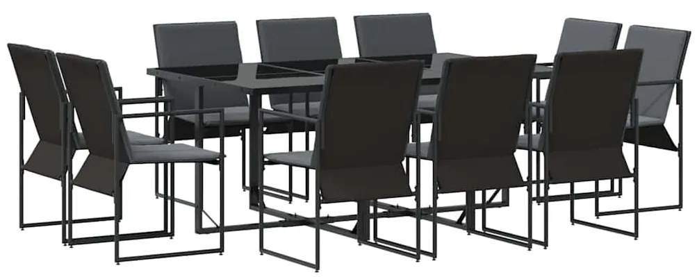 vidaXL Σέτ φαγητού για κήπο 11 pcs Μαύρο Ατσάλι