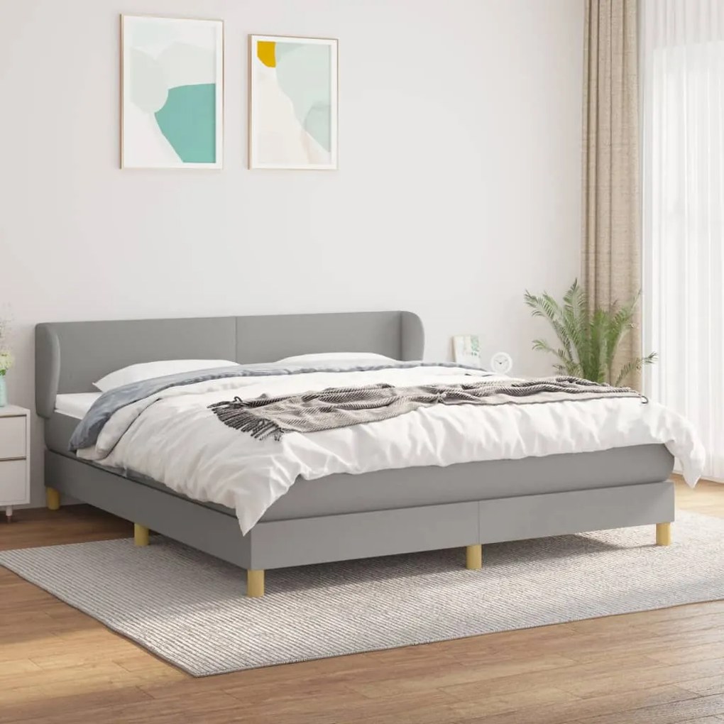 Κρεβάτι Boxspring με Στρώμα Αν. Πράσινο 160x200εκ Υφασμάτινο