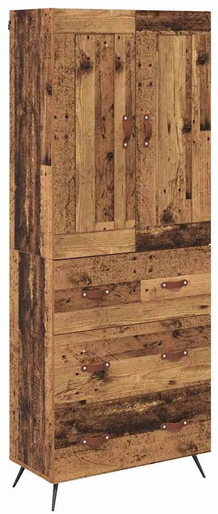 vidaXL Highboard Παλιό Ξύλο 69,5 x 34 x 180 εκ. Επεξεργασμένο ξύλο