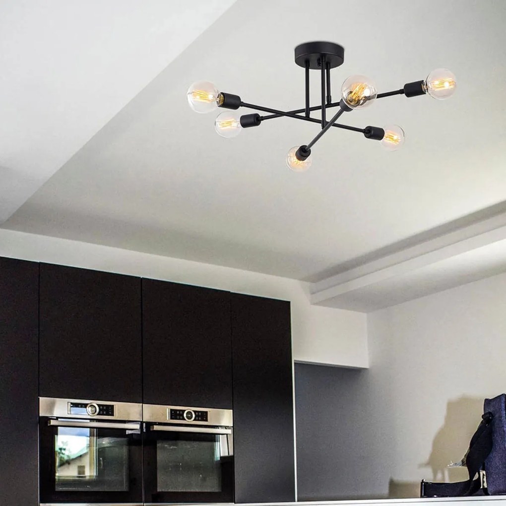 Φωτιστικό Οροφής Πολύφωτο A-G Flower 521SHN1132 Black
