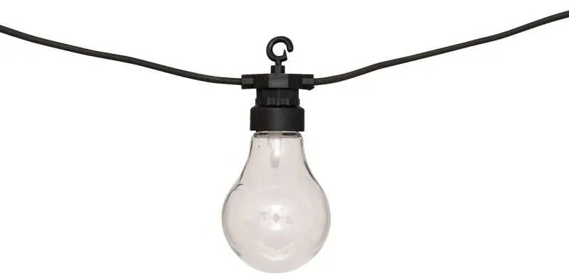Διακοσμητική γιρλάντα με 10 led φωτάκια Karivan pakoworld σε μαύρη απόχρωση 490x12x6εκ