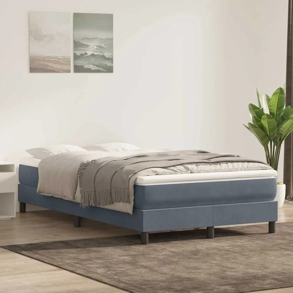 Box Spring Κρεβάτι χωρίς στρώμα Σκούρο γκρι 120x220cm Βελούδινο - Γκρι