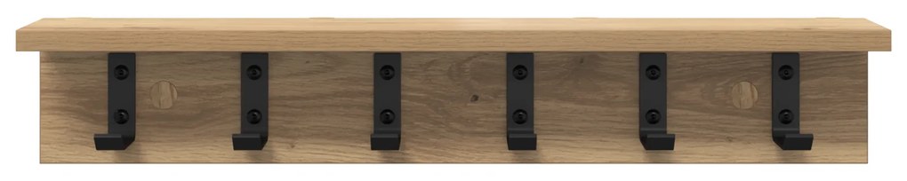 vidaXL Τοίχου Κρεμάστρα με ράφι Επιτοίχιο artisan δρυς 60 x 10.5 x 10.5 εκ