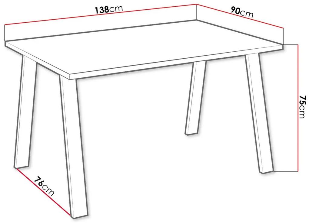 Τραπέζι Tucson 141, Artisan βελανιδιά, 75x90x138cm, 47 kg, Πλαστικοποιημένη μοριοσανίδα, Μέταλλο | Epipla1.gr