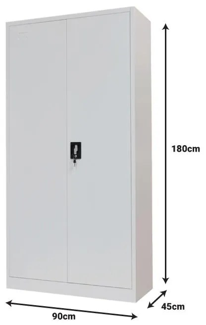 Ντουλάπα Zogi Μεταλλική Ανοιχτό Γκρί 90x45x180 εκ. 90x45x180 εκ.