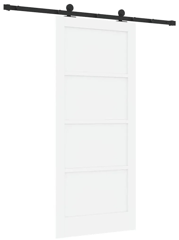 vidaXL Σετ Συρόμενης Πόρτας Λευκό και μαύρο 86 x 198.5 cm