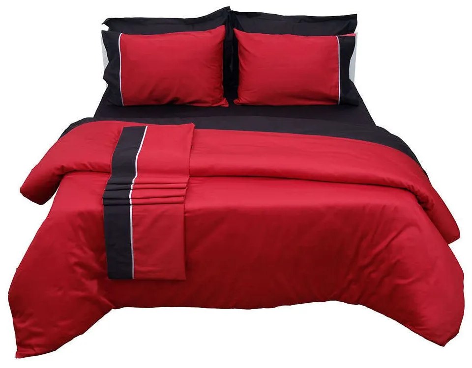 Κουβερλί Διπλής Όψεως Luxury Bicolour 2 Red/Black Anna Riska Υπέρδιπλo 220x240cm 100% Cotton Satin
