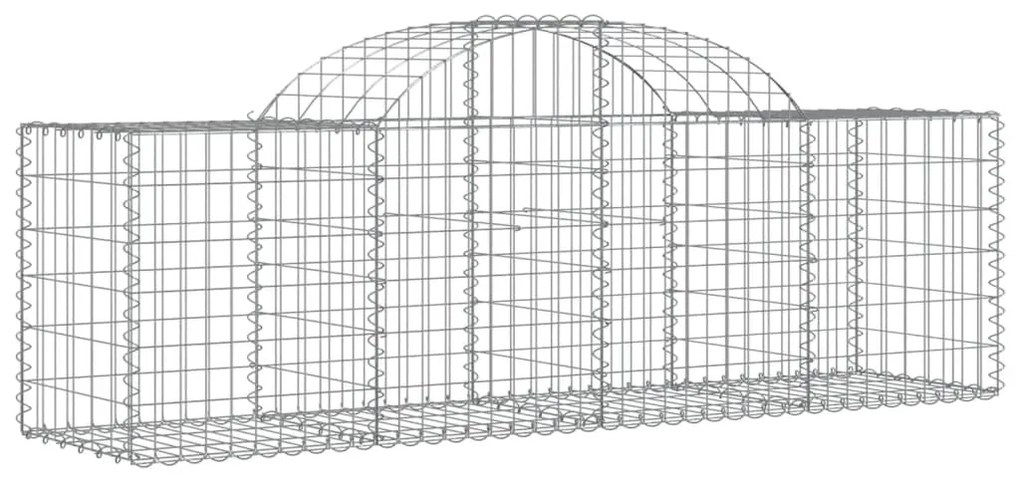 Συρματοκιβώτια Τοξωτά 14 τεμ. 200x50x60/80 εκ. Γαλβαν. Ατσάλι - Ασήμι