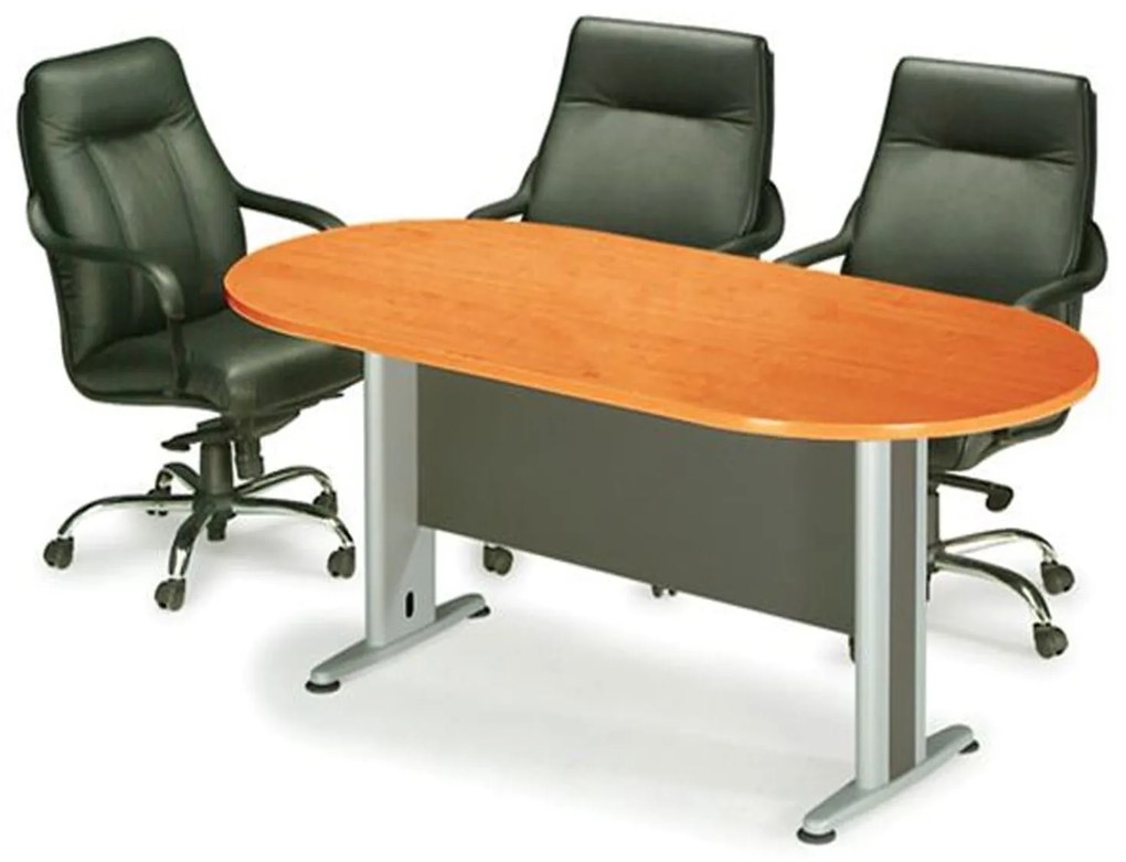 Τραπέζι Συνεδρίου Oval ΕΟ131,2 Dark Grey/Cherry 240x120cm