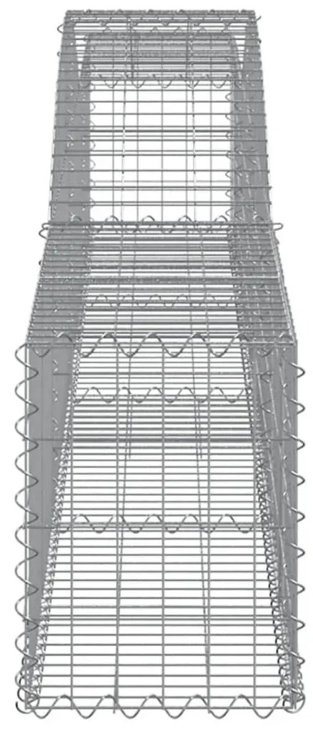 Συρματοκιβώτια Τοξωτά 2 τεμ. 400x30x40/60 εκ. Γαλβαν. Ατσάλι - Ασήμι