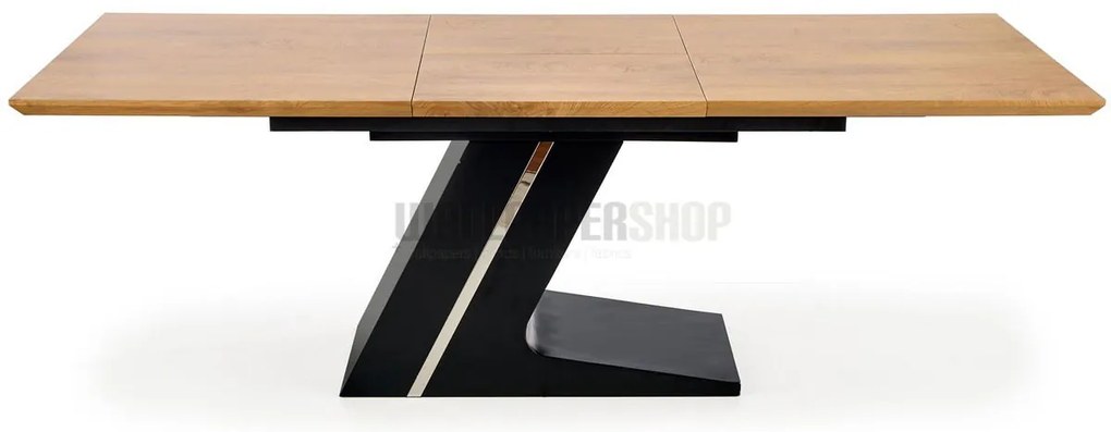 Gusto Ανοιγομένη Τραπεζαρία Μπεζ / Μαύρο 160-220x90x75