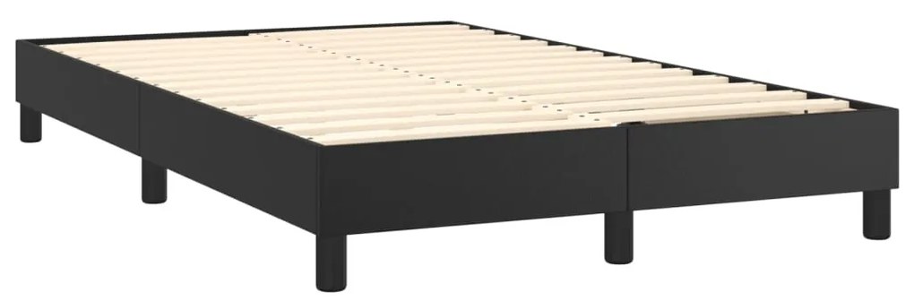 Κρεβάτι Boxspring με Στρώμα &amp; LED Μαύρο 120x200 εκ. Συνθ. Δέρμα - Μαύρο