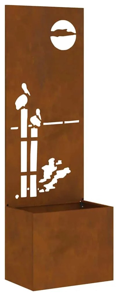 vidaXL Γλάστρα Κήπου με Διακοσμητική Πάνελ Σκ rusty 50 x 140 cm