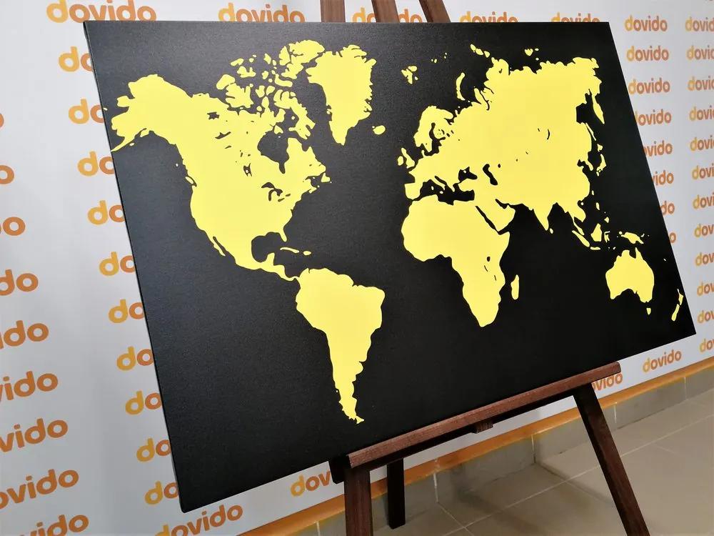 Εικόνα σε κίτρινο χάρτη από φελλό σε μαύρο φόντο - 90x60  peg