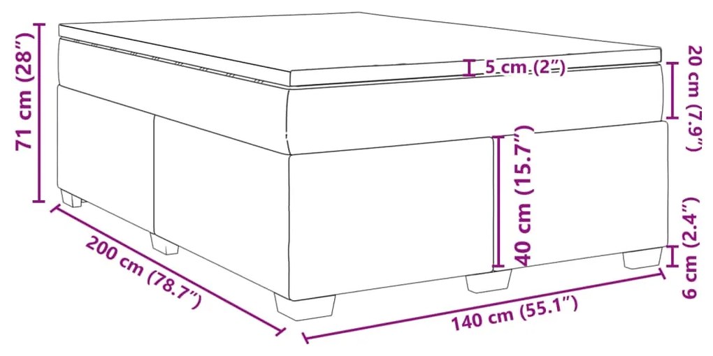 Κρεβάτι Boxspring με Στρώμα Σκούρο Πράσινο 140x200εκ. Βελούδινο - Πράσινο